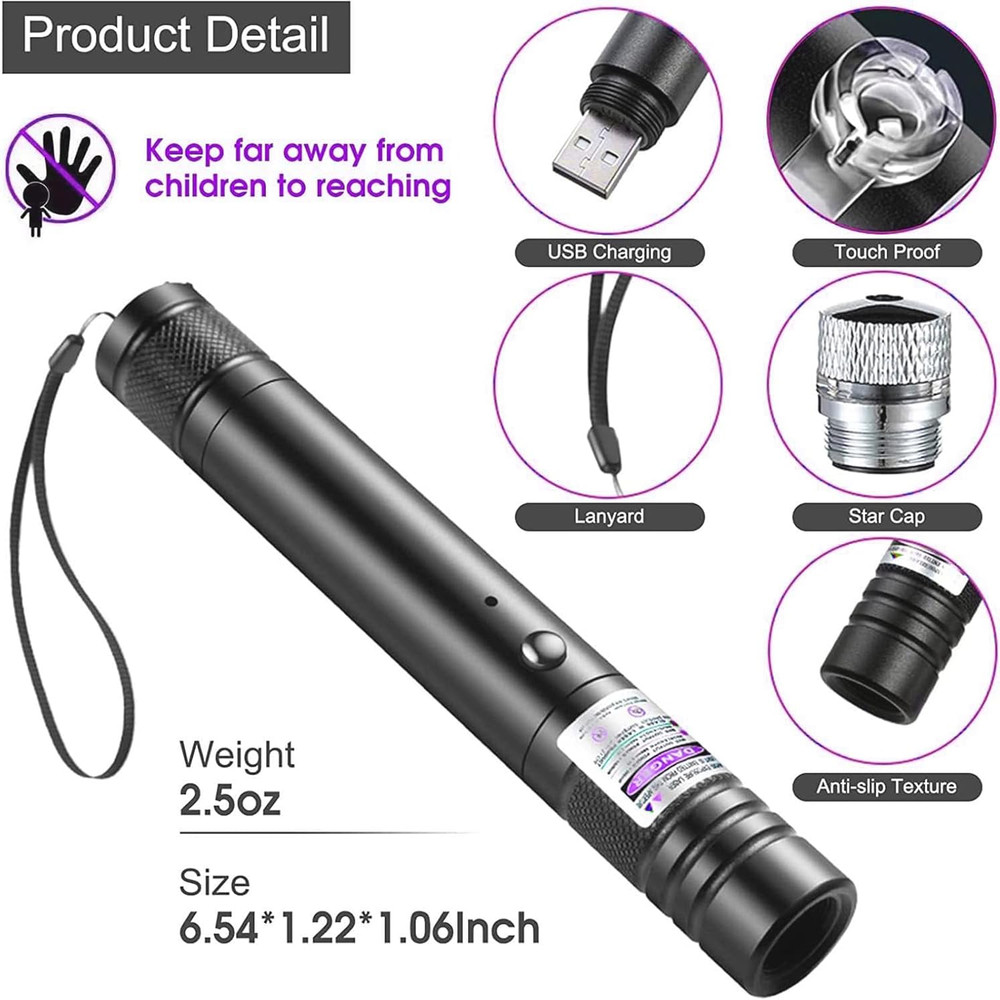 Purple Laser Pointer, High Power Laser Pointer, Suitable for Tv/Led/Lcd Screen D