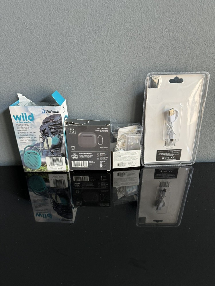 4 NEW Tech - BT Speaker, AirPod Case, LED String Lights & Power Bank