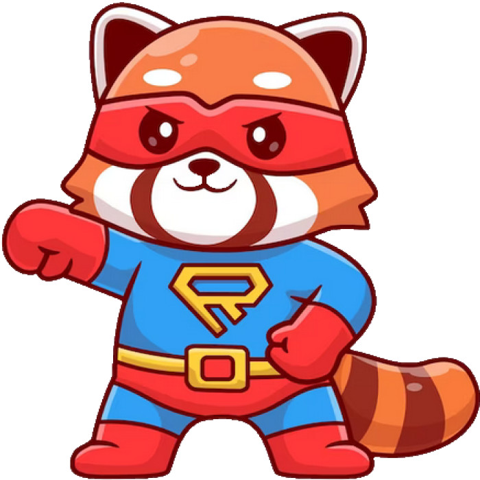 30 Custom Super Hero Red Panda Personalized Address Labels