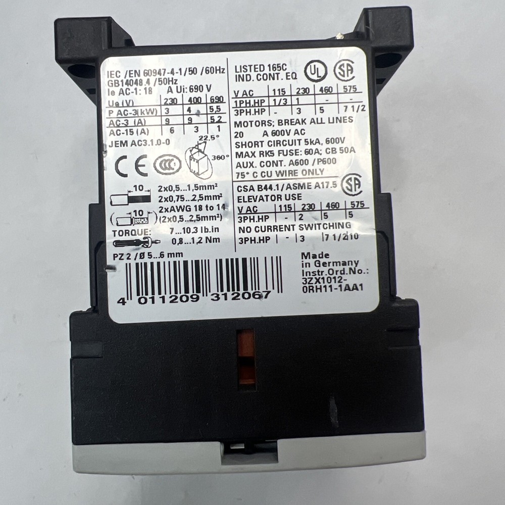 SIEMENS 3RT1316-1BB40 230V Contactor