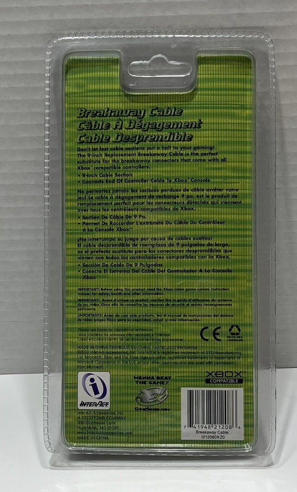 *BRAND NEW* Controller Breakaway Cable (Microsoft XBOX) InterAct For Xbox