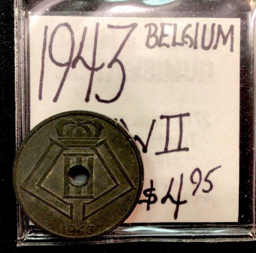 1943 Belgium WWII 25 Centimes. ENN Coins