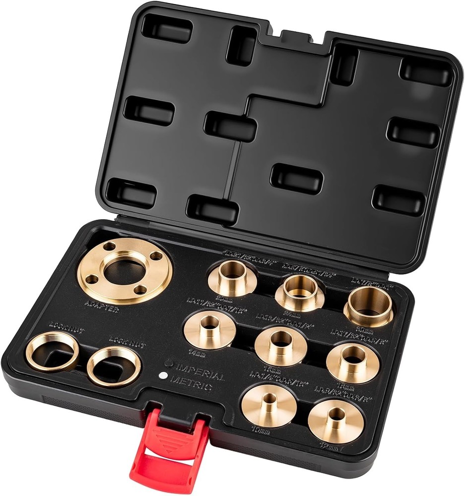 11Pcs Brass Router Bushing Guide Set, Router Template Guide with Lock Nut Ada.