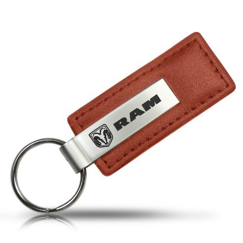 Dodge Ram Brown Leather Key Chain