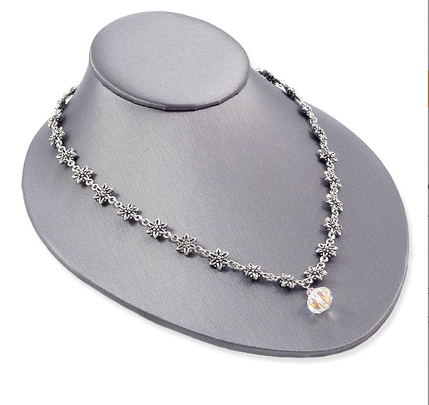 8-1/2"L x 7"W Slate Gray Leatherette Necklace Pendant Chain Link Jewelry Display