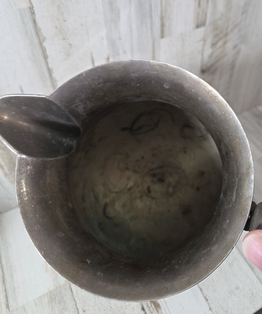 Vintage Crescent Silver Plated Pitcher Natural Tarnished