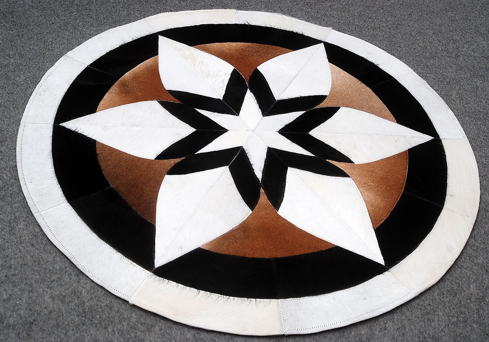 Cowhide Round Patchwork Carpet Handmade Cowhide Carpet (36"x36")Home Décor 34