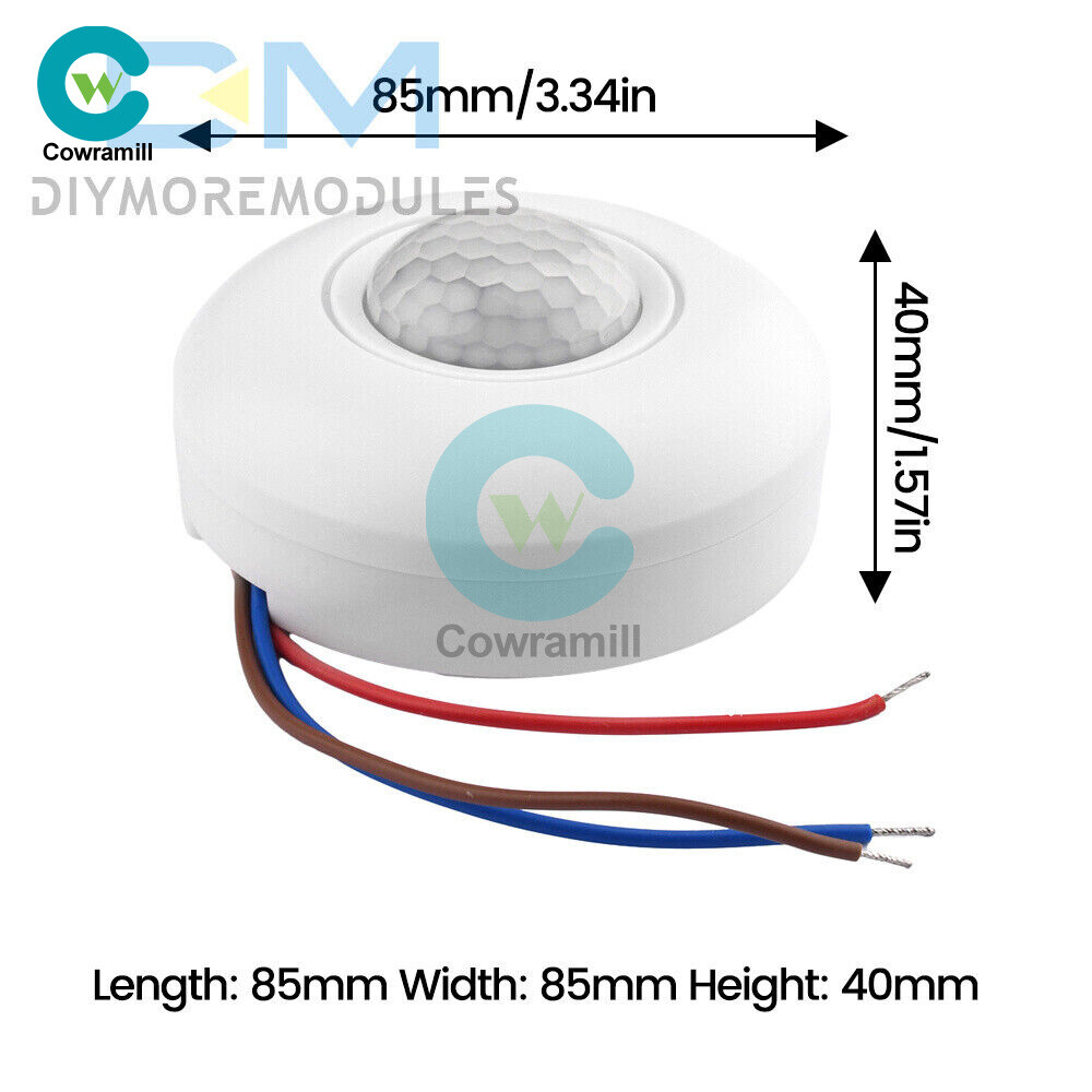 AC85-265V Infrared PIR Motion Induction Sensor 360° Detection For Ceiling Light