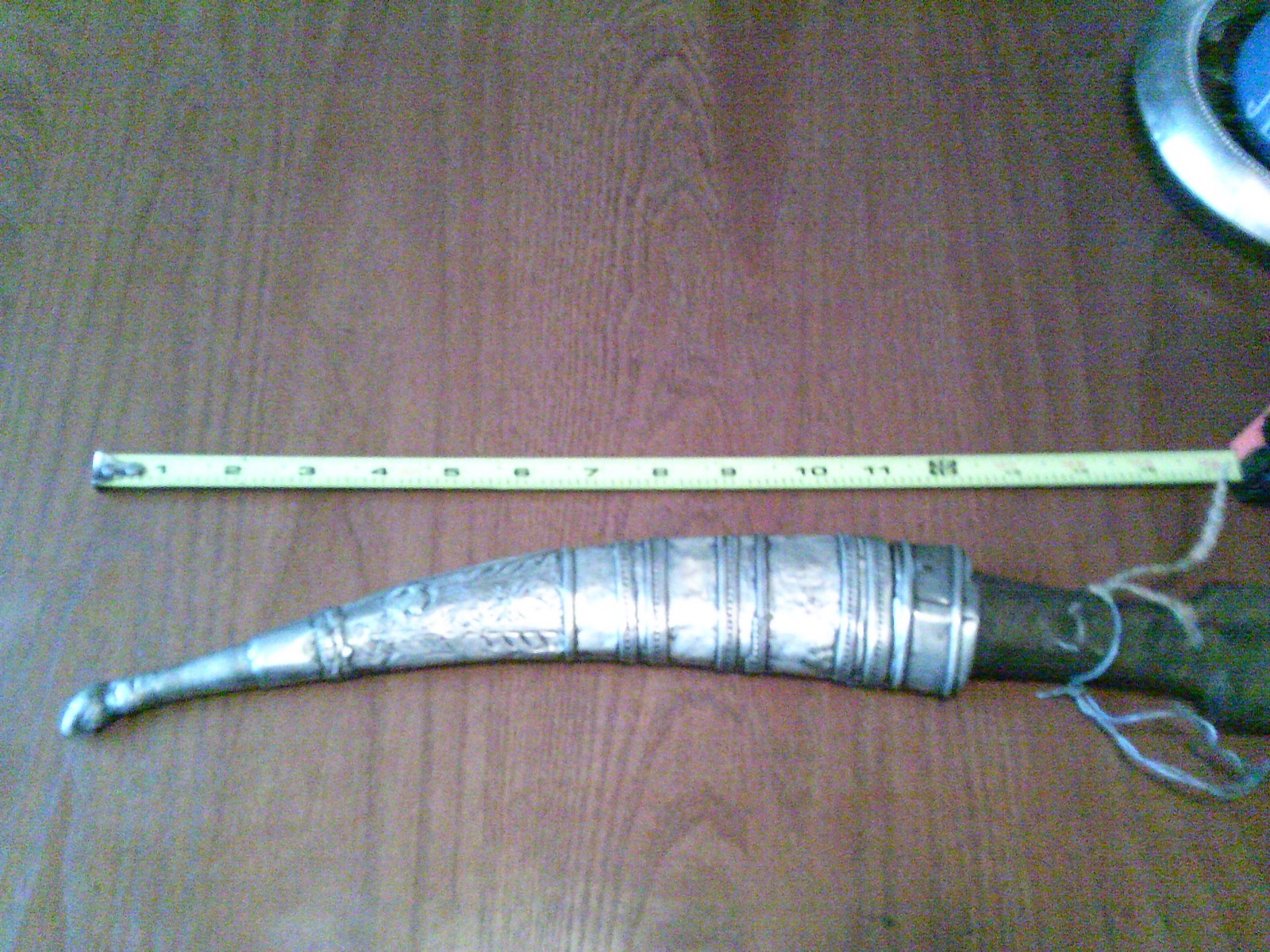 RARE-KURDISH dagger w- 6oz high silver scabbard possible wootz blade