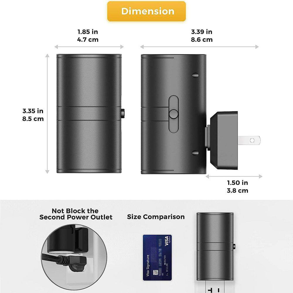 Dimmable Night Lights Plug into Wall, 3000K Soft White, Adjustable Brightness, A