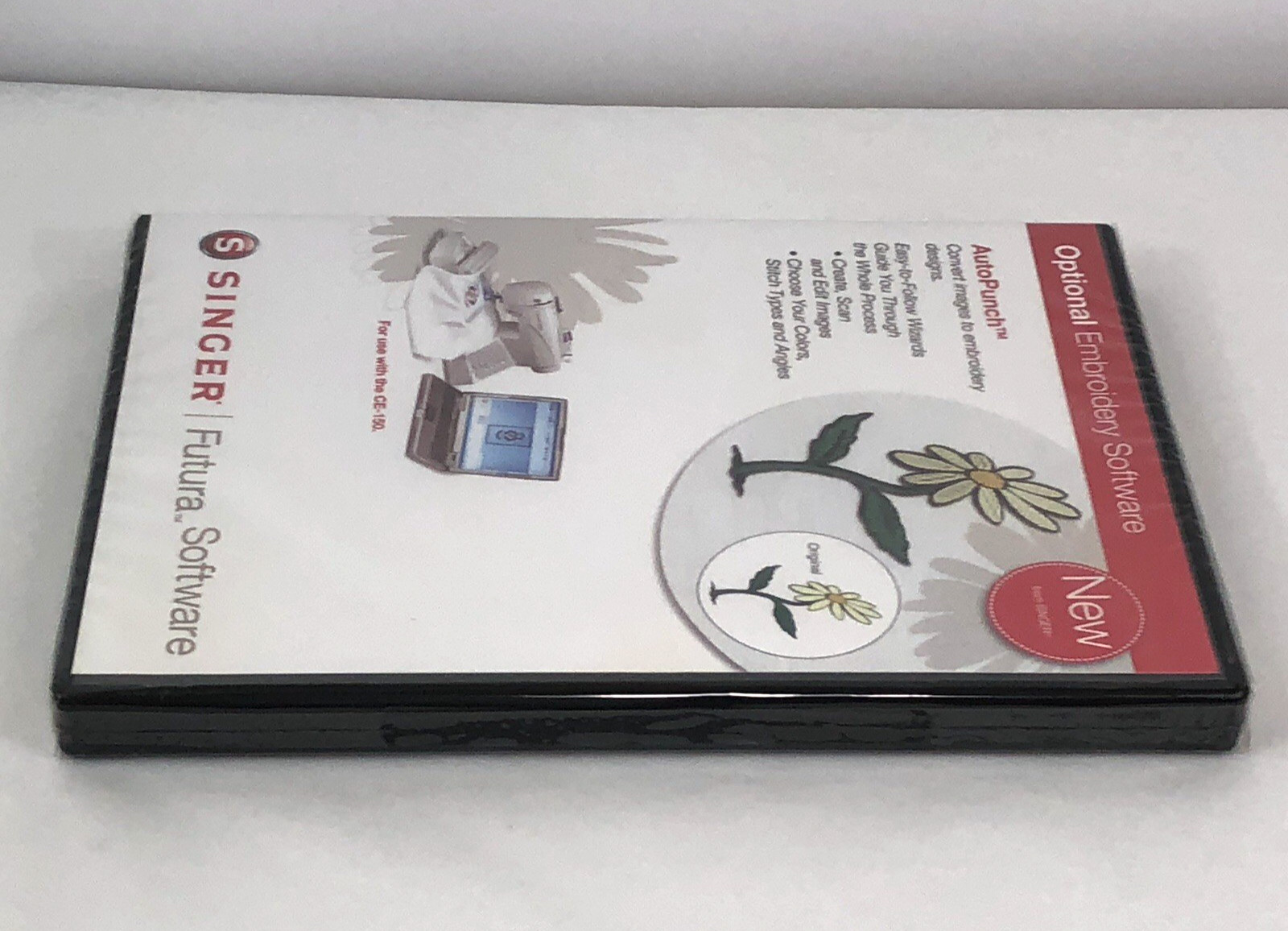 NOS SINGER Futura CE-150 AutoPunch Embroidery Software CD w/Printable Manual