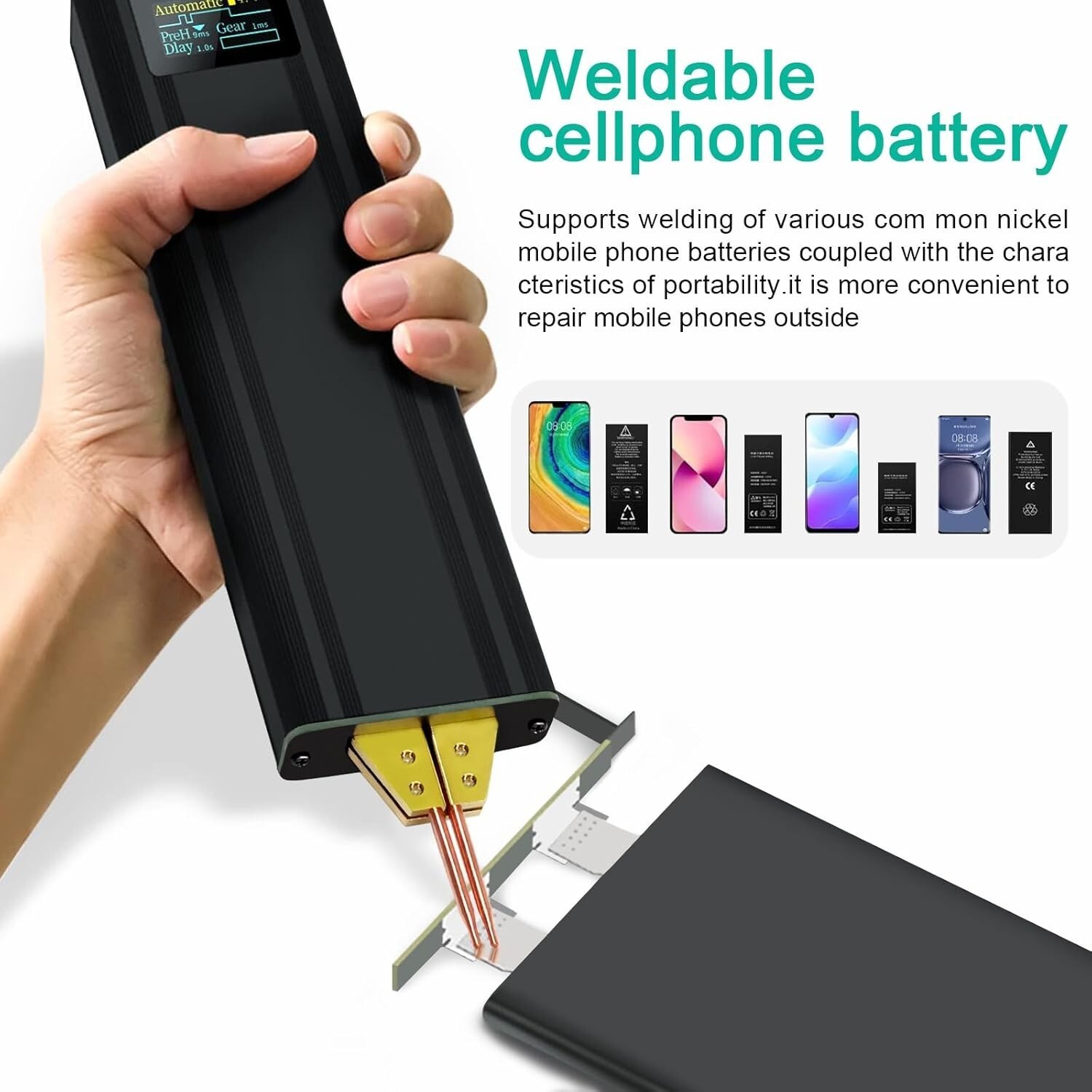 5000mAh Portable Spot Welder LCD Screen 80 Gear Adjustable DIY fr 18650 26650