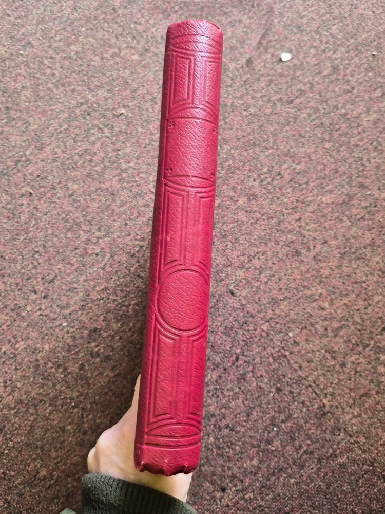 Vintage 1960's Red spring back Stamp Album with black leaves with interleaving