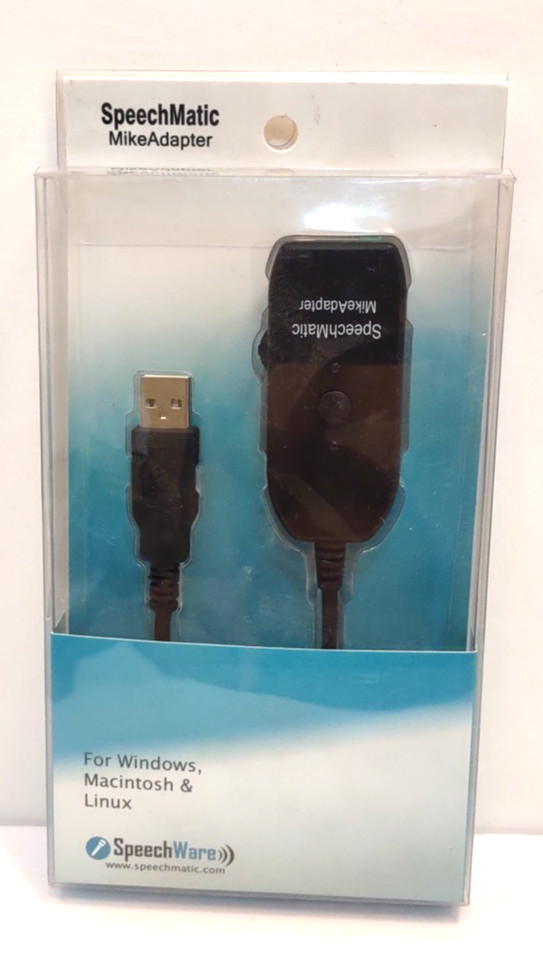 SpeechWare SpeechMatic USB MikeAdapter Speech Ware Matic Mike Adapter New