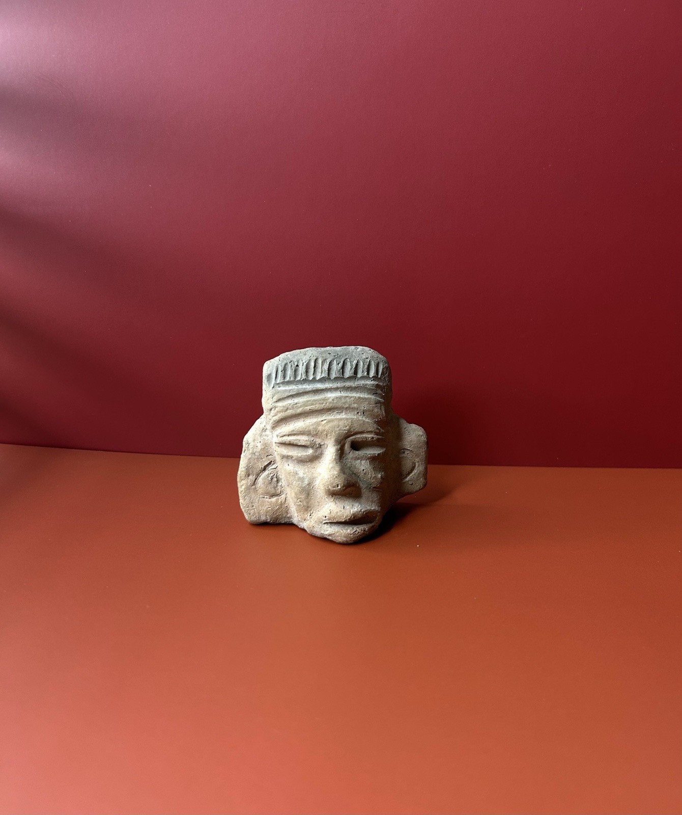 Ancient pre-Columbian Teotihuacan circa 500 A.D. Pottery Head