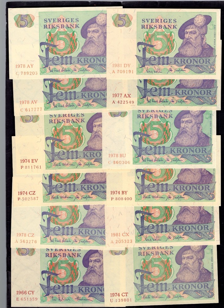 (OE). Sweden. 22 notes. DY16877.