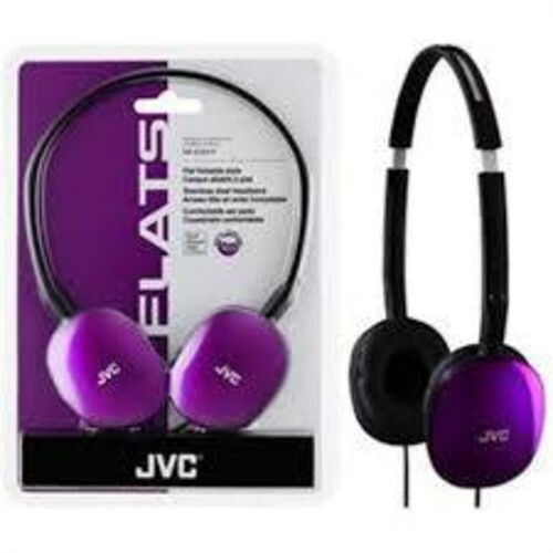 JVC HAS160V Flats Lightweight Folding Headphones On Ear (Violet) [New Headphone]