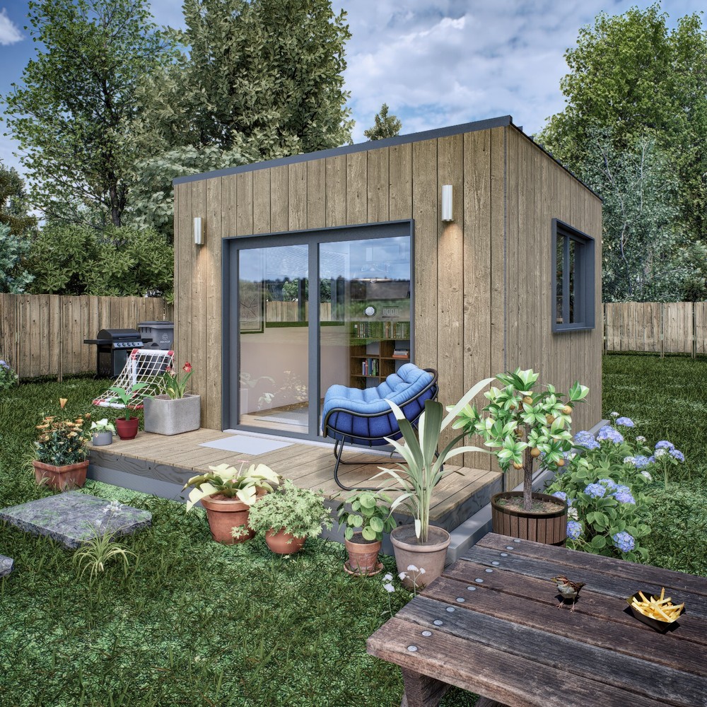 Small Cabin Plan, Tiny Office Plan, 12x12 Small Office Plan, Hard Copy
