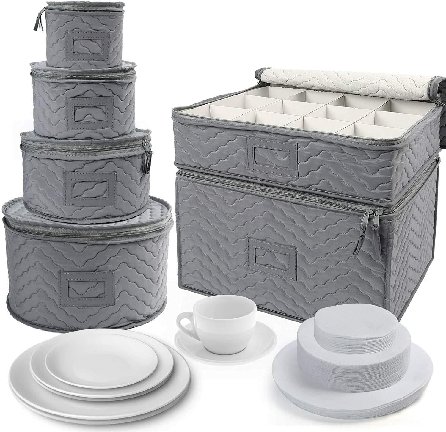 China Storage Containers Plate Cup Flatware Platter Hard Shell Stackable Holders