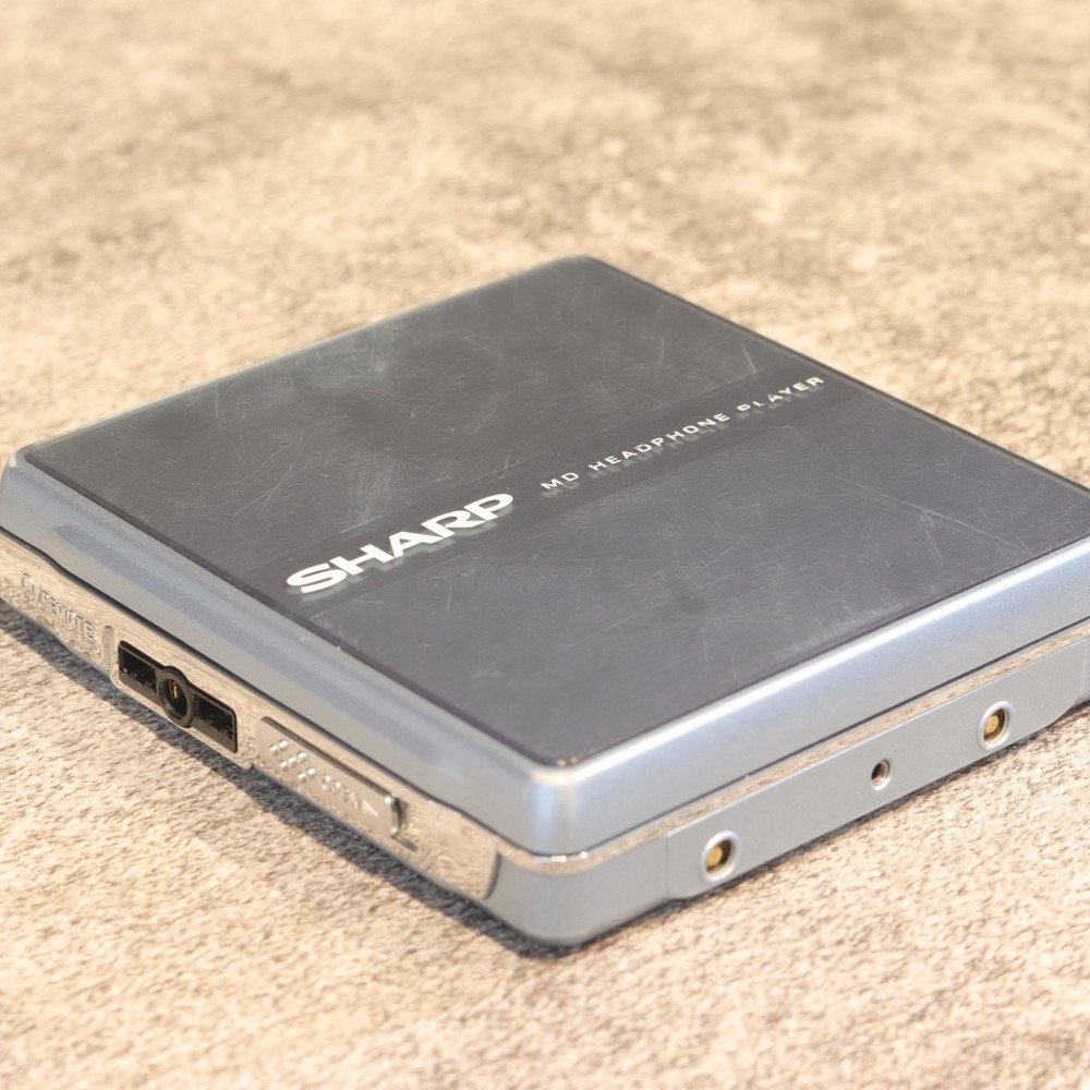 SHARP MD-ST600 Blue Portable MD Player MDLP Tested Working w/ Remote & Stand