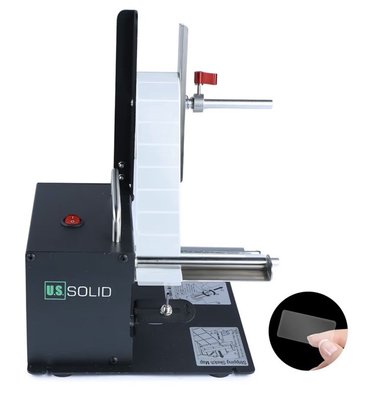 U.S. Solid Automatic Label Dispenser Machine - Clear Labels - Width 10-115MM