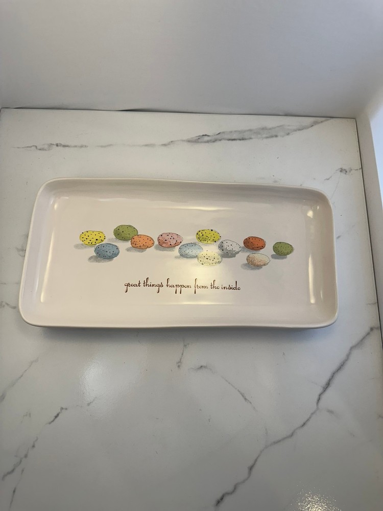Rae Dunn Easter Egg "Great things happen from the inside" Serving Tray