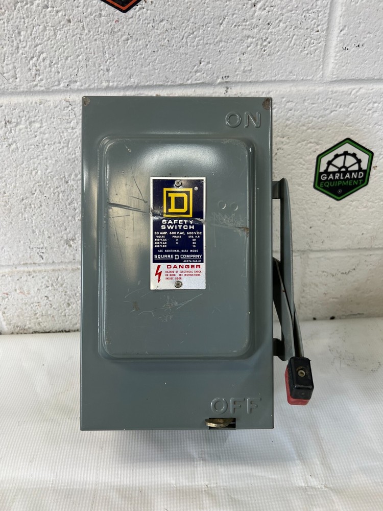 Square D HU361 Safety Switch 30 Amp, 600 VAC, 3 Phase
