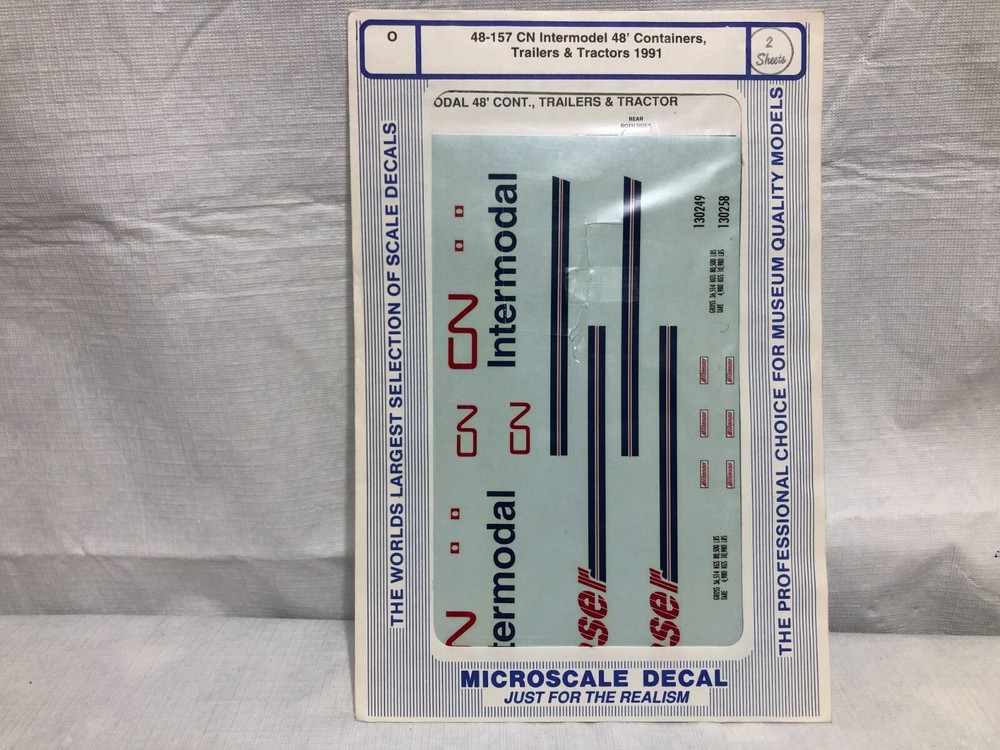 O Scale Microscale Decals 48-157 CN Intermodal 48' Containers Trailers & Tractor