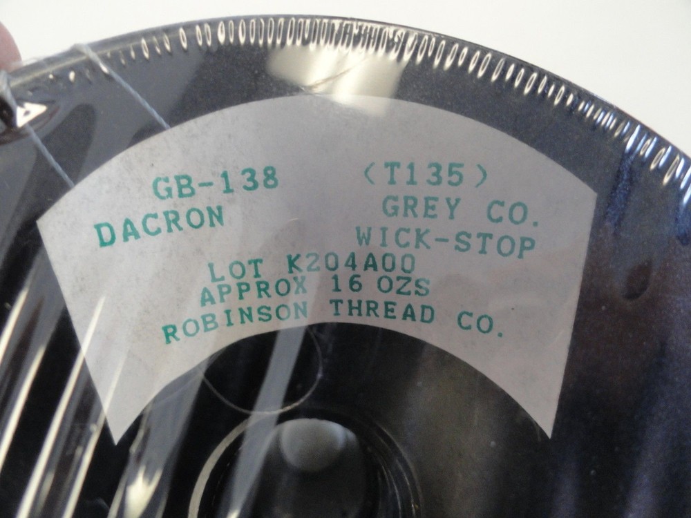 DACRON ROBINSON THREAD SPOOL WICK-STOP GREY DACRON 16 OZS. GB-138