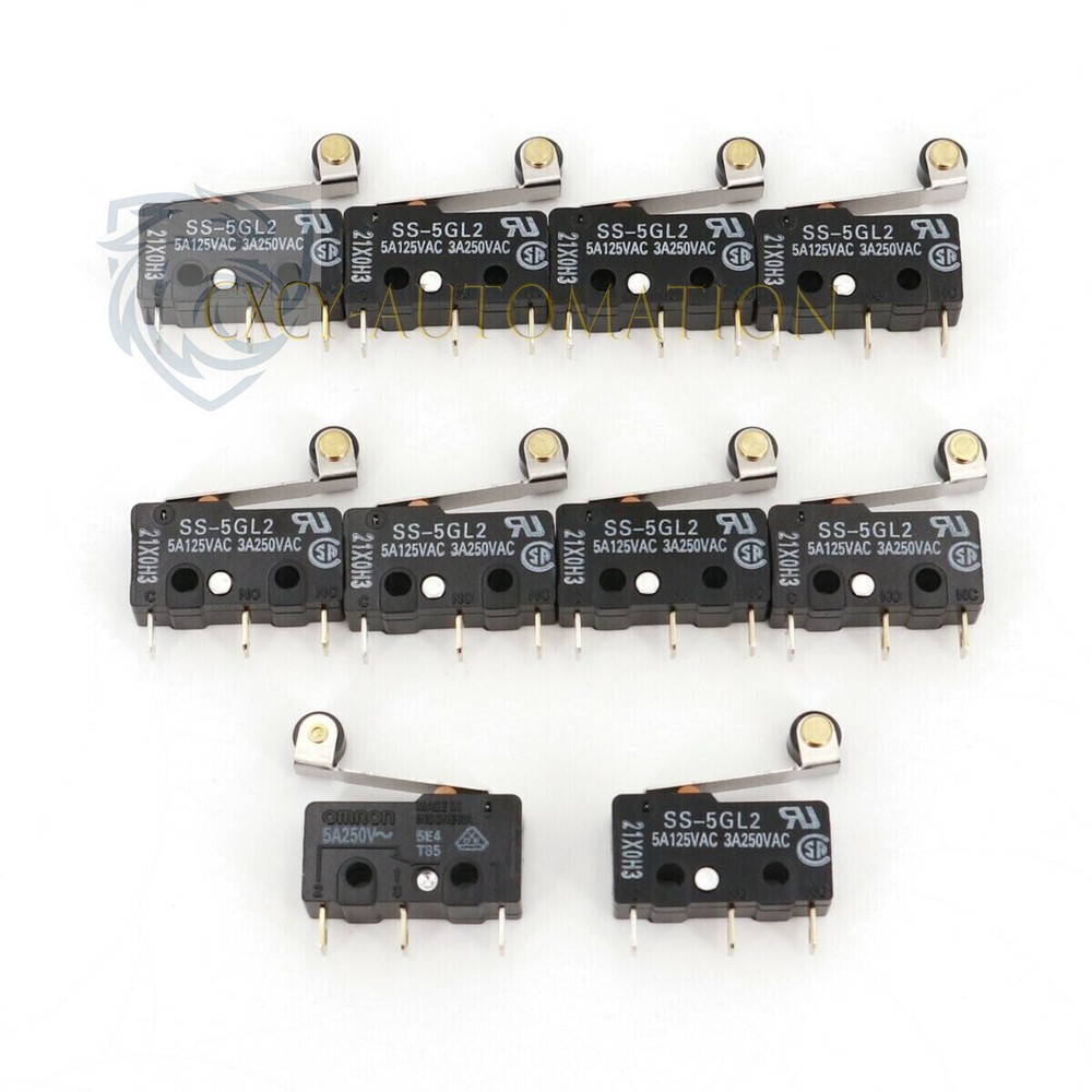 10Pcs OMRON SS-5GL2 Hinge Roller Lever SPDT Subminiature Basic Limit Switch *