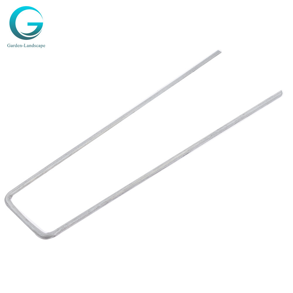 500 Pack U-Pin Garden Stakes Galvanized Landscape Sod Staples 11 Gauge 6 Inch