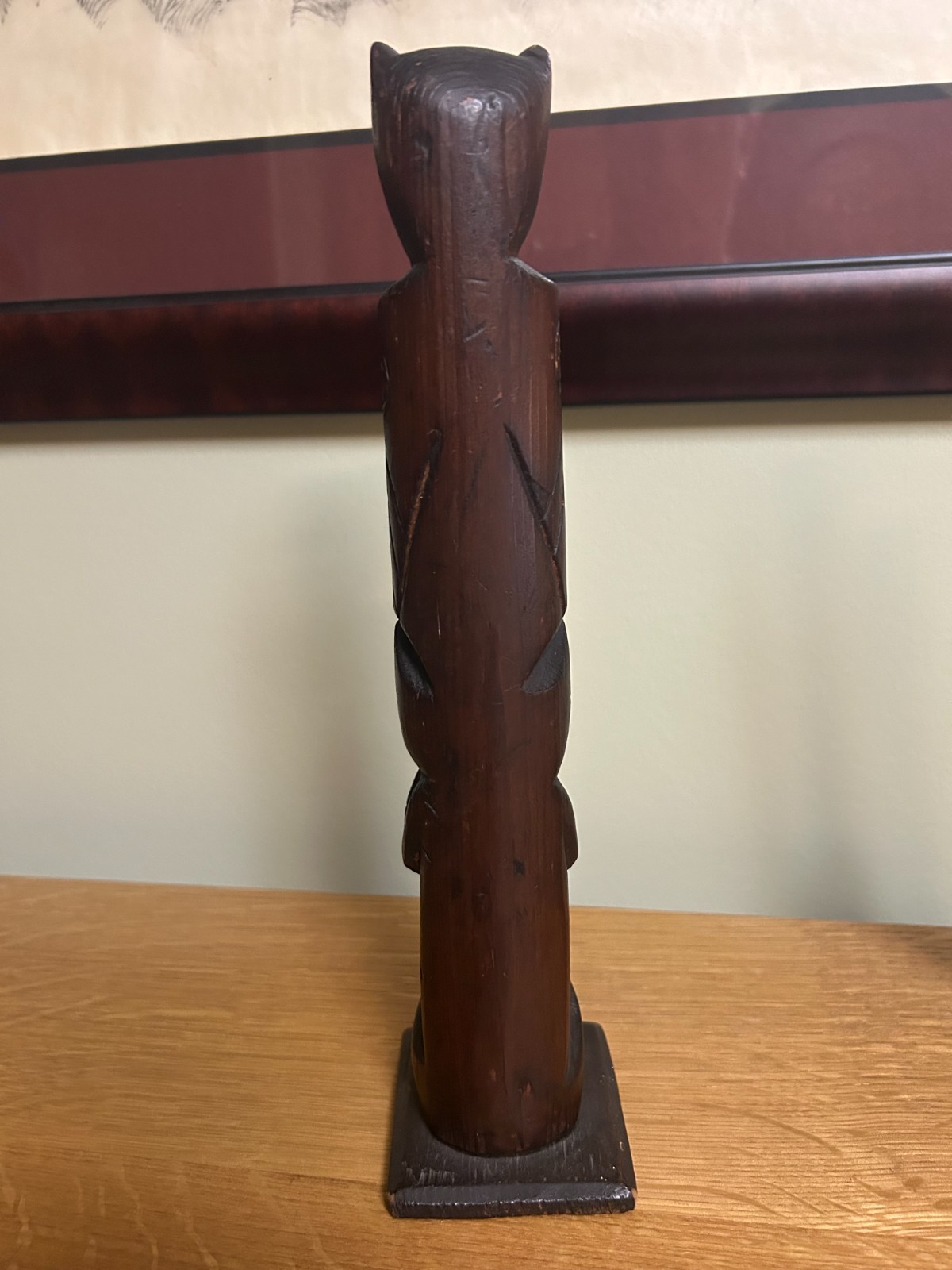 Tlingit Totem Pole with Abalone Inlays