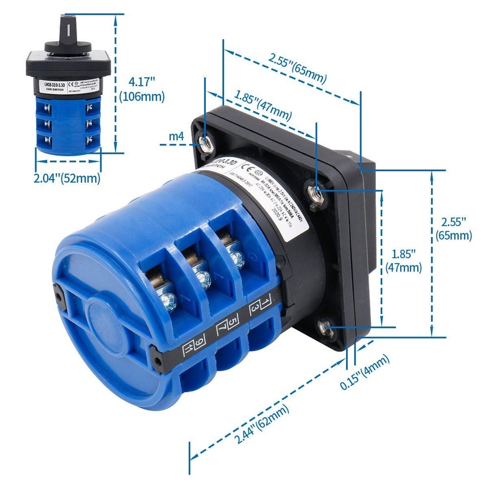 660V 40A 3 Position Changeover Switch - 12 Terminals