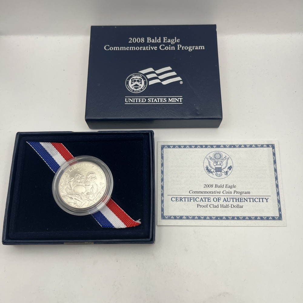 2008 S Bald Eagle US Commemorative 90% Silver Dollar OGP COA