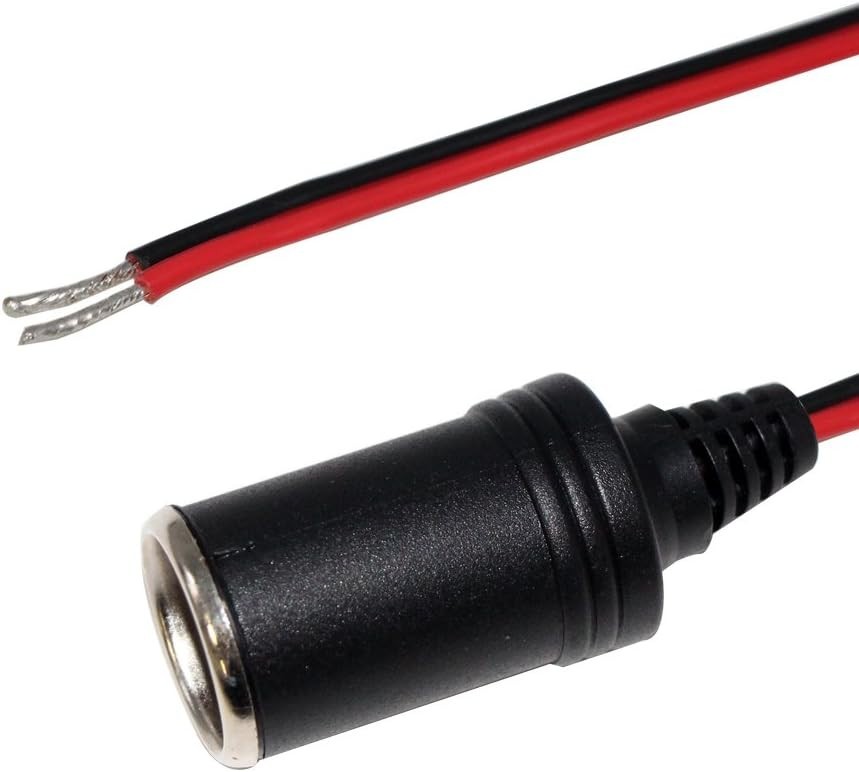 12V 1FT Female Cigarette Lighter Extension Socket Cable - Durable & Easy Install