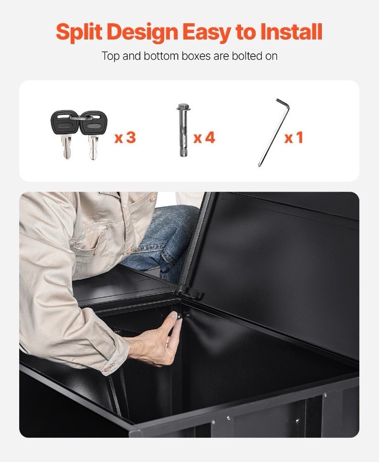Parcel Mailbox Package Delivery Boxes for Outside 38.6 in Anti-Theft Lockable