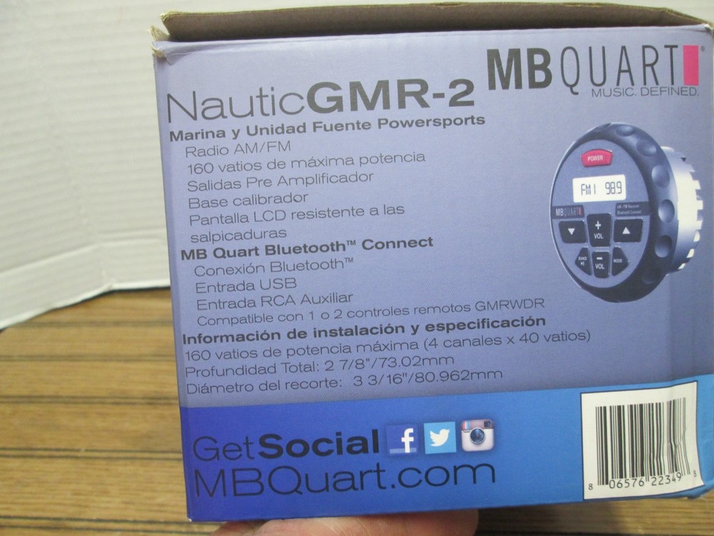 MB Quart GMR-2 Nautic 160 Watt Powered Source Unit Bluetooth