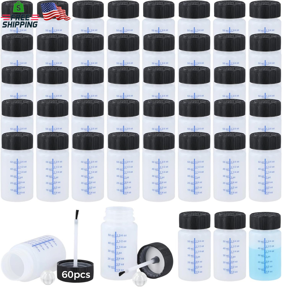 Lnrueg 60 Pcs 2 Oz Touch up Paint Container - Empty Paint Touch up Bottles with