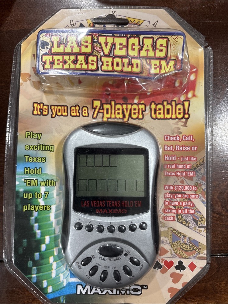 Las Vegas Texas Hold ’Em Electronic Handheld Game MAXIMO NEW Sealed Untested