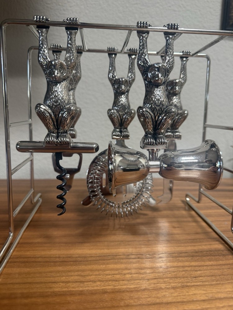 Godinger Silver Monkey Bar Tool 6 Peice Set Great Condition
