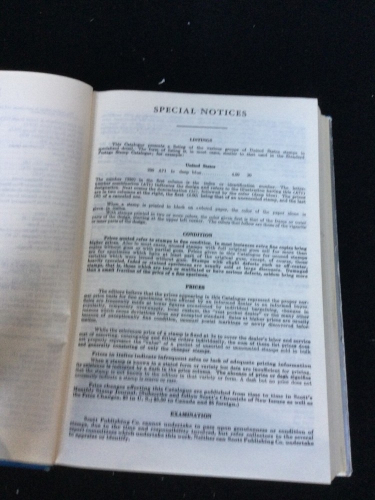 Scott Postage Stamp Catalogue 1971 Specialized US Good