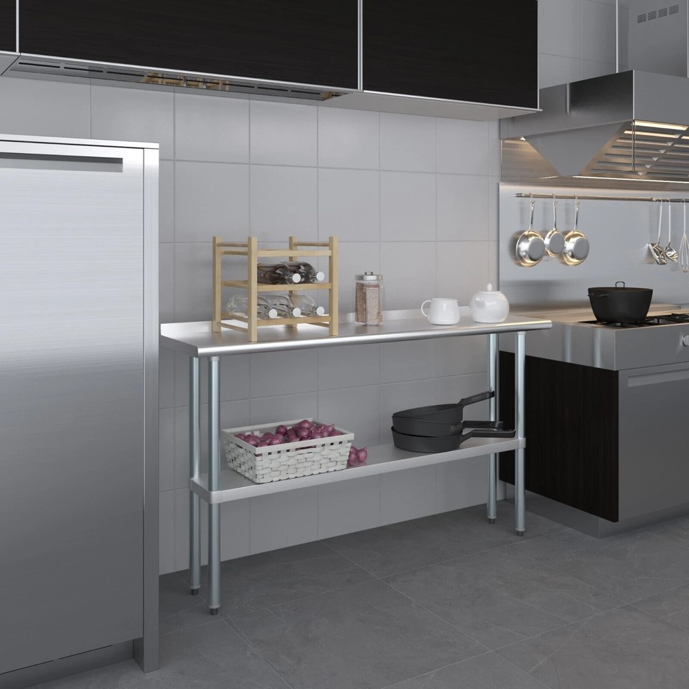 Heavy Duty Stainless Steel Table, NSF Commercial Prep & Work Kitchen Table