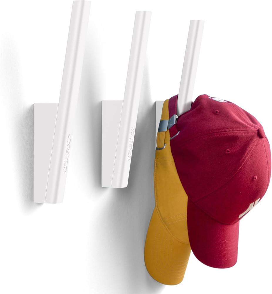 Hat Rack for Baseball Caps – Wall Mounted Vertical Hat Holder, Multi-Purpose Wal