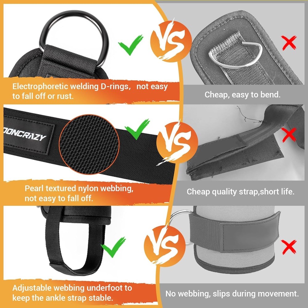 Adjustable Ankle Strap for Cable Machine Glute Leg Workout Gym Accessory
