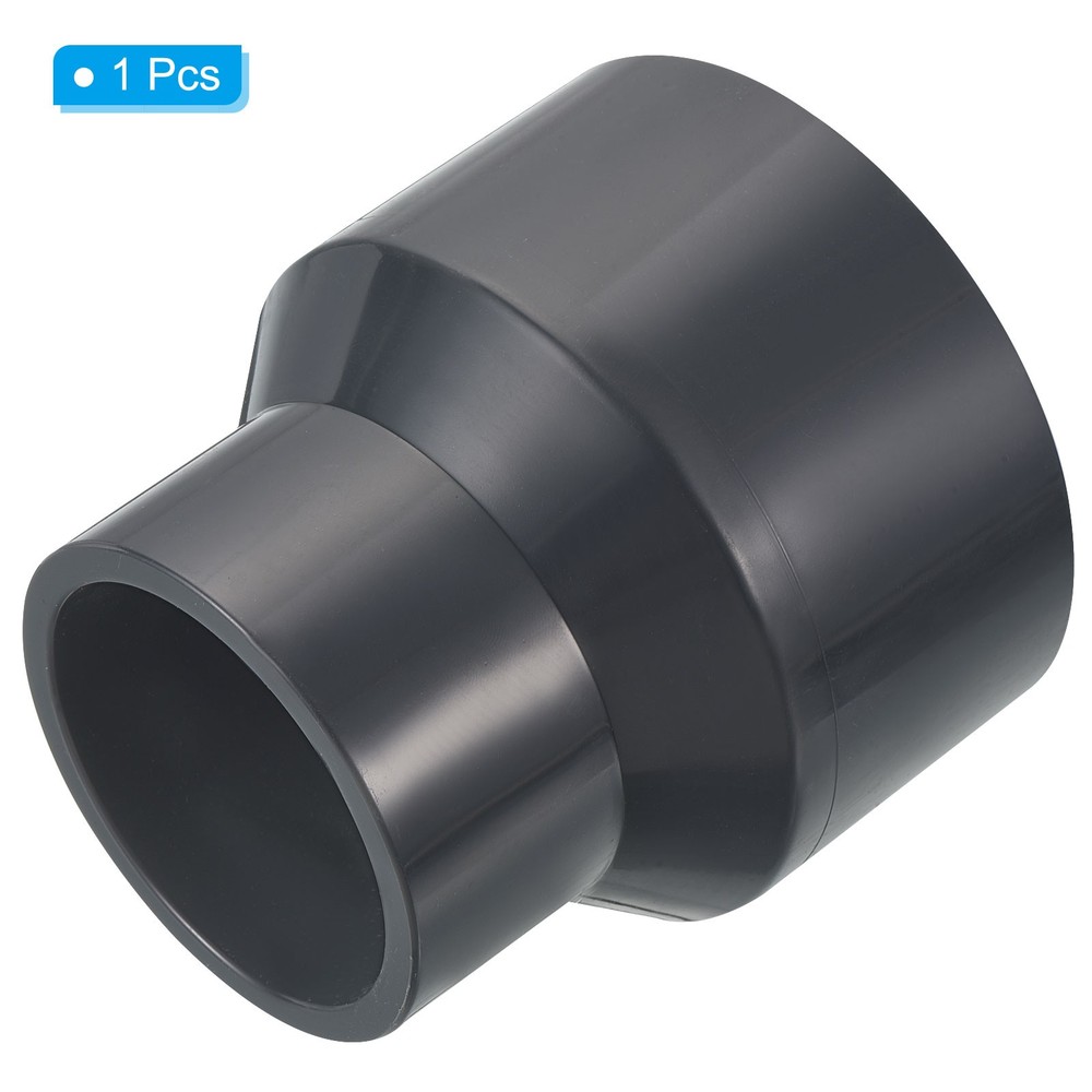 PVC Reducer Pipe Fitting 3.5x2.5" Socket Coupling Adapter Connector, Grey