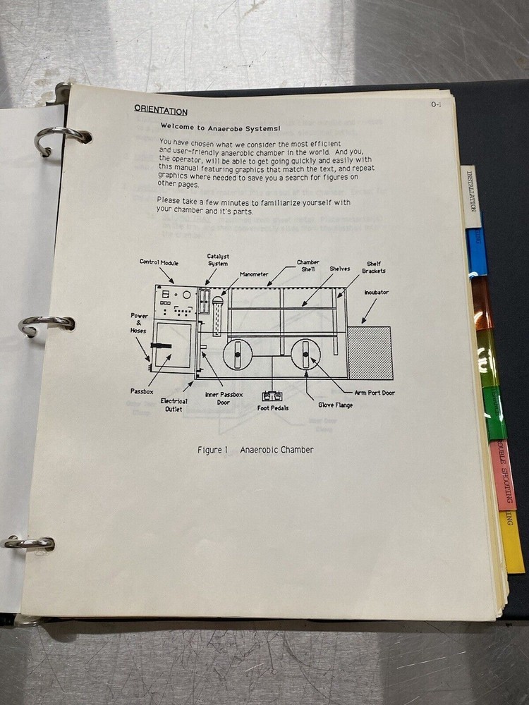 Shel Lab Bactron Anaerobic Environment System - Users Guide / Instruction Book