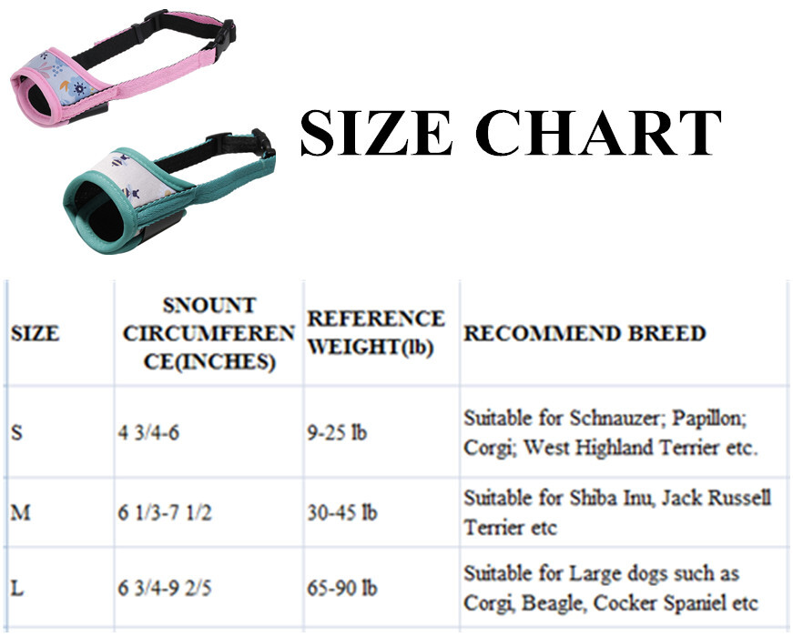 2 PACK Soft Nylon Print Dog Muzzle Breathable Adjustable for Small Medium Large