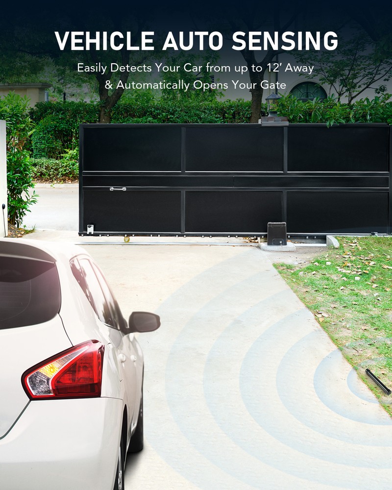 CO-Z Wired Vehicle Sensor Exit Wand Driveway Gate Exit Sensor Kit 50 ft. Cable