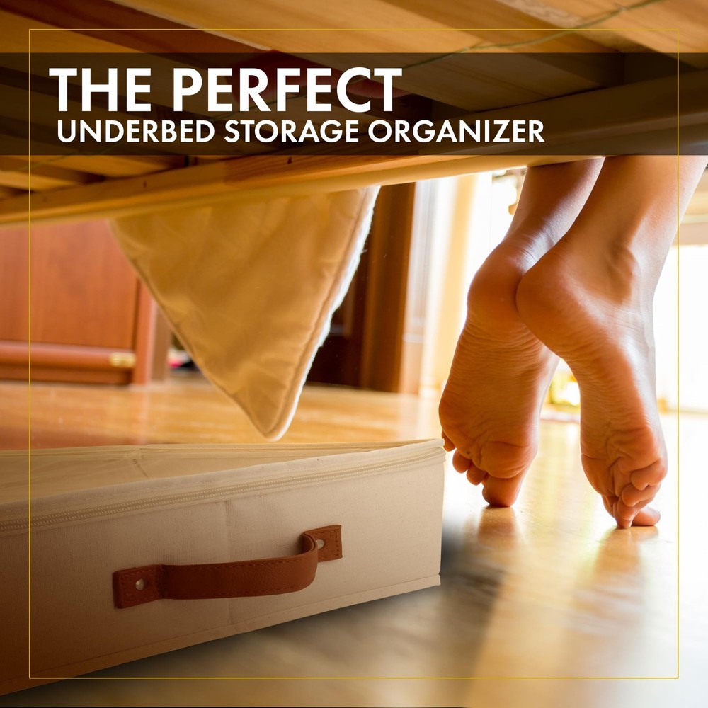 2pc Low Profile Under Bed Storage Containers, Thin Under Couch Storage Organi...