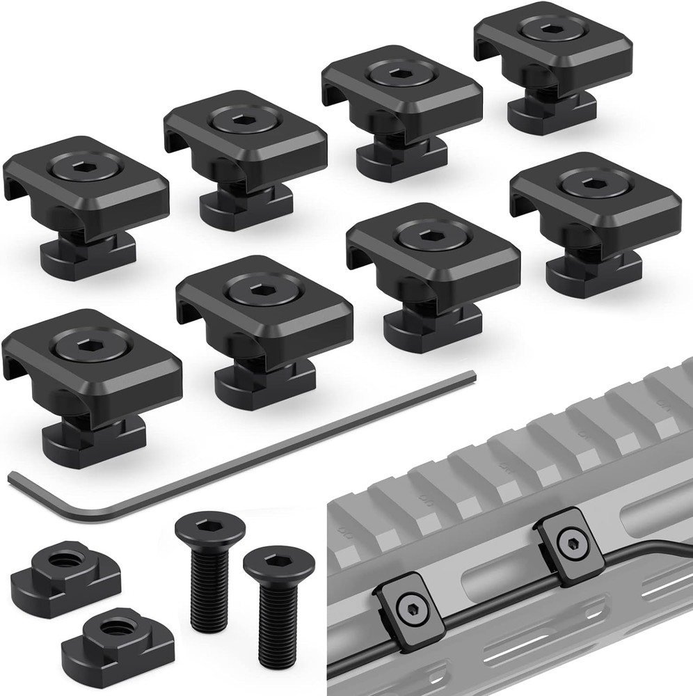 Pressure Switch Cable Guides for M-LOK System 8 Pack Black